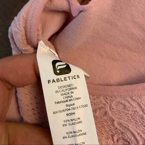 Fabletics Pink Pullover Low Impact Sports Bra Yoga Athleisure Studio XS - Picture 4 of 5